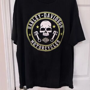 Harley-Davidson Black and Yellow Logo T shirt